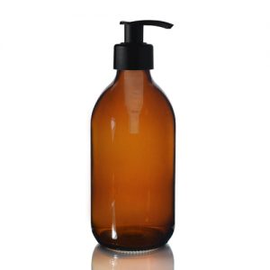 Amber Glass Pump Bottle 300ml