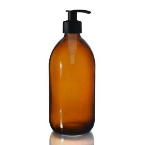 Amber Glass Pump Bottle 500ml