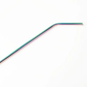 Neon stainless steel straw